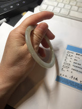 Load image into Gallery viewer, 58mm certified 100% natural type A icy watery light green yellow brown flat jadeite jade bangle PA125-6635