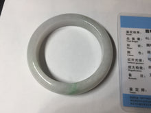 Load image into Gallery viewer, 56.6mm certified 100% natural Type A icy watery light green/white jadeite jade bangle BP52-3872