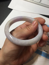 Load image into Gallery viewer, 57.5mm certified Type A 100% Natural light green purple white slim Jadeite Jade bangle BQ72-4938
