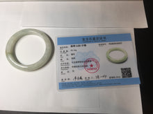 Load image into Gallery viewer, 54.7mm Certified 100% natural Type A fresh sunny green white jadeite jade bangle BN3-6337