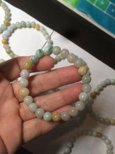 Load image into Gallery viewer, 7-7.6mm 100% natural type A green/white/yellow/brown jadeite jade beads bracelet KS90
