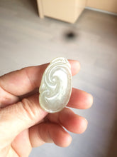 Load image into Gallery viewer, 100% Natural type A dark green/light green/gray jadeite Jade RuYi(如意) pendant BF75