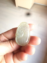 Load image into Gallery viewer, 100% Natural type A dark green/light green/gray jadeite Jade RuYi(如意) pendant BF75