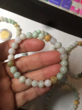 Load image into Gallery viewer, 7-7.6mm 100% natural type A green/white/yellow/brown jadeite jade beads bracelet KS90