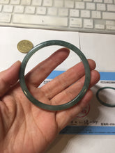 Load image into Gallery viewer, 61.5mm Certified Type A 100% Natural light green/blue/gray Guatemala slim round cut Jadeite bangle BP218-3809