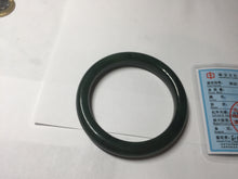 Load image into Gallery viewer, 54.7mm certified 100% Natural dark green black (碧玉) nephrite Jade bangle HN22-9135