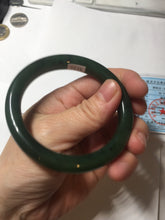 Load image into Gallery viewer, 54.7mm certified 100% Natural dark green black (碧玉) nephrite Jade bangle HN22-9135