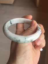 Load image into Gallery viewer, 59.5mm Certificated Type A 100% Natural White green red purple(FU LU SHOU) with green floating flowers Jadeite Jade bangle G110-9511