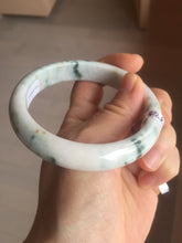 Load image into Gallery viewer, 59.5mm Certificated Type A 100% Natural White green red purple(FU LU SHOU) with green floating flowers Jadeite Jade bangle G110-9511