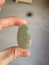 Load image into Gallery viewer, 100% Natural type A dark green/light green/gray jadeite Jade RuYi(如意) pendant BF75