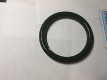 Load image into Gallery viewer, 60mm certified 100% Natural dark green/black round cut nephrite (碧玉) bangle HN23-9145
