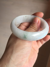 Load image into Gallery viewer, 47.5mm certified 100% natural Type A icy watery green white broad style oval jadeite jade bangle BK129-0267