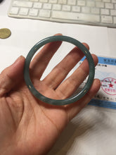 Load image into Gallery viewer, 62mm Certified Type A 100% Natural light green/blue/gray Guatemala slim round cut Jadeite bangle BP219-3808
