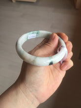 Load image into Gallery viewer, 59.4mm Certificated Type A 100% Natural White green red purple(FU LU SHOU) with green floating flowers Jadeite Jade bangle G110-9544