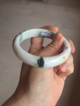 Load image into Gallery viewer, 59.4mm Certificated Type A 100% Natural White green red purple(FU LU SHOU) with green floating flowers Jadeite Jade bangle G110-9544