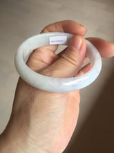 Load image into Gallery viewer, 50.5mm Certified Type A 100% Natural light purple/white oval shape Jadeite Jade bangle BK128-0257
