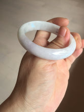 Load image into Gallery viewer, 50.5mm Certified Type A 100% Natural light purple/white oval shape Jadeite Jade bangle BK128-0257