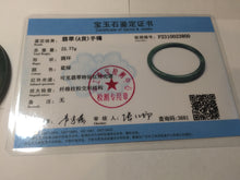 Load image into Gallery viewer, 59.5mm Certified Type A 100% Natural light green/blue/gray Guatemala slim round cut Jadeite bangle BP220-3800