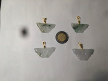 Load image into Gallery viewer, 100% Natural icy watery light green/white 3D Jadeite Jade butterfly pendant AF16