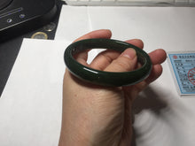 Load image into Gallery viewer, 59.2mm certified 100% Natural dark green/black nephrite (碧玉) bangle HN24-9139