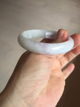 Load image into Gallery viewer, 50.5mm Certified Type A 100% Natural light purple/white oval shape Jadeite Jade bangle BK128-0257