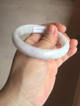 Load image into Gallery viewer, 50.5mm Certified Type A 100% Natural light purple/white oval shape Jadeite Jade bangle BK128-0257