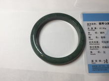 Load image into Gallery viewer, 58mm certified type A 100% Natural oily spinach green jadeite jade bangle PC12-9257