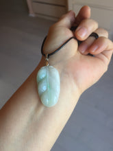 Load image into Gallery viewer, 100% natural type A sunny green white purple jadeite jade leaf pendant group PB46