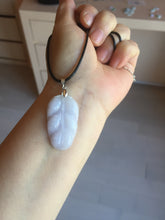 Load image into Gallery viewer, 100% natural type A sunny green white purple jadeite jade leaf pendant group PB46
