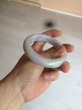 Load image into Gallery viewer, 53mm Certified 100% natural Type A olive green/white/purple jadeite jade bangle AZ2-0466