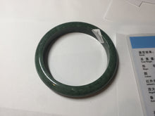Load image into Gallery viewer, 58mm certified type A 100% Natural oily spinach green jadeite jade bangle PC12-9257