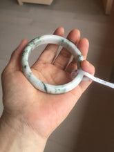 Load image into Gallery viewer, 59.8mm Certificated Type A 100% Natural White purple with green floating flowers Jadeite Jade bangle G110-9508