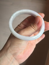 Load image into Gallery viewer, 50.5mm Certified Type A 100% Natural light purple/white oval shape Jadeite Jade bangle BK128-0257