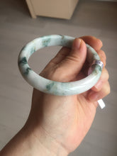 Load image into Gallery viewer, 59.8mm Certificated Type A 100% Natural White purple with green floating flowers Jadeite Jade bangle G110-9508