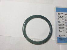 Load image into Gallery viewer, 59.5mm Certified Type A 100% Natural light green/blue/gray Guatemala slim round cut Jadeite bangle BP221-8433