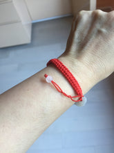 Load image into Gallery viewer, 100% natural type A green white purple Safety Guardian Button donut jadeite jade thread woven bracelets PD98