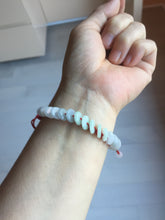 Load image into Gallery viewer, 100% natural type A green white purple Safety Guardian Button donut jadeite jade thread woven bracelets PD98