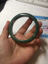 Load image into Gallery viewer, 58mm certified type A 100% Natural oily spinach green jadeite jade bangle PC12-9257