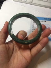 Load image into Gallery viewer, 58mm certified type A 100% Natural oily spinach green jadeite jade bangle PC12-9257