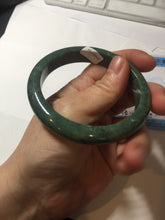 Load image into Gallery viewer, 58mm certified type A 100% Natural oily spinach green jadeite jade bangle PC12-9257