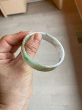 Load image into Gallery viewer, 50.8mm Certified type A 100% Natural sunny green/white/purple thin square Jadeite Jade bangle AM77-2829