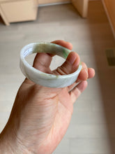 Load image into Gallery viewer, 50.8mm Certified type A 100% Natural sunny green/white/purple thin square Jadeite Jade bangle AM77-2829