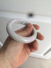Load image into Gallery viewer, 53mm Certified 100% natural Type A olive green/white/purple jadeite jade bangle AZ2-0466