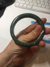 Load image into Gallery viewer, 58mm certified type A 100% Natural oily spinach green jadeite jade bangle PC12-9257