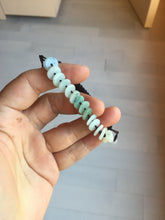 Load image into Gallery viewer, 100% natural type A green white Safety Guardian Button donut jadeite jade thread woven bracelets PD99