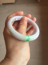 Load image into Gallery viewer, 58.5mm Certified type A 100% Natural sunny green/white/purple(春带彩) Jadeite bangle BS68-2531
