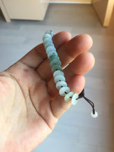Load image into Gallery viewer, 100% natural type A green white Safety Guardian Button donut jadeite jade thread woven bracelets PD99