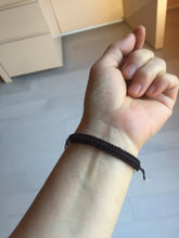 Load image into Gallery viewer, 100% natural type A green white Safety Guardian Button donut jadeite jade thread woven bracelets PD99