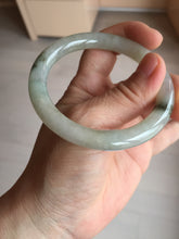 Load image into Gallery viewer, 54.2mm certified 100% natural type A certified light green with floating seaweed round cut jadeite jade bangle BM62-6610