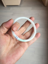 Load image into Gallery viewer, 56mm 100% natural Type A icy watery light green white slim round cut jadeite jade bangle AD110-8098